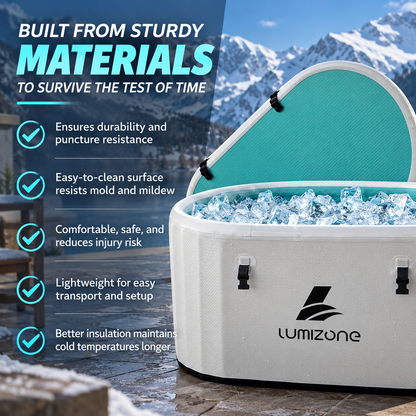 Lumizone 132-Gallon Inflatable Cold Plunge Tub | Chiller Ready | Portable Ice Bath
