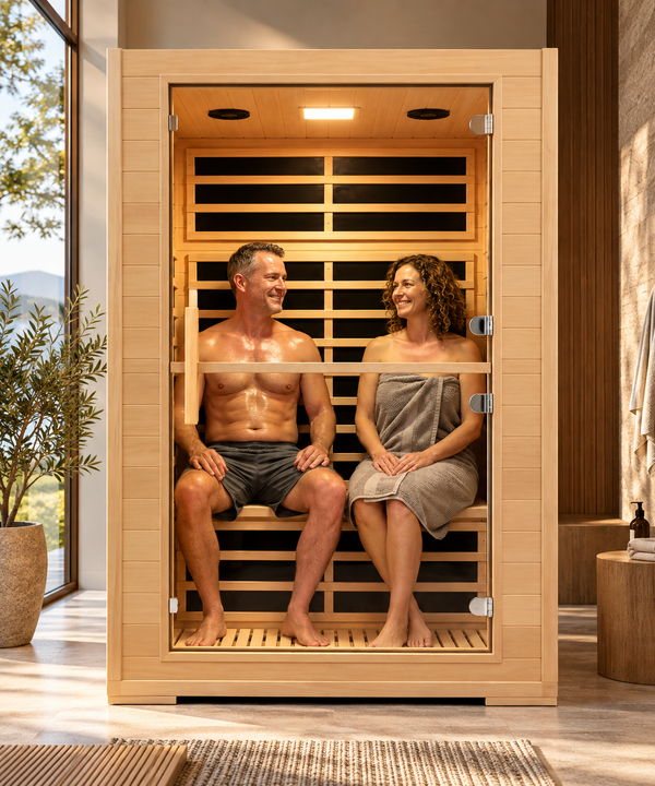 Luxlaria Mauritius Luxury 2-Person Smart Low EMF FAR Infrared Sauna | Canadian Hemlock | App Control