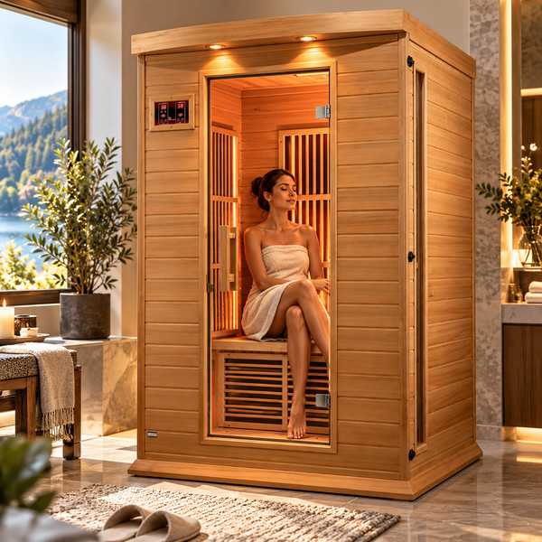 Maxxus 2-Person Low EMF FAR Infrared Sauna | Canadian Hemlock | 110V Plug-and-Play Home Sauna