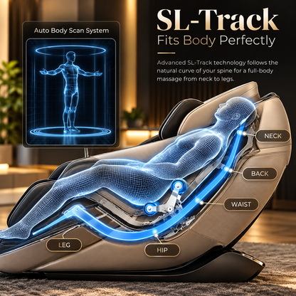 Osaki OS-3D Champ II Luxury Massage Chair | 3D SL-Track | Zero Gravity | Body Scan | Brown