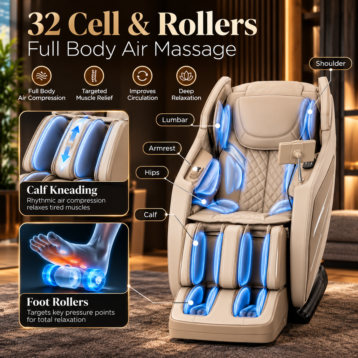 Osaki OS-3D Champ II Luxury Massage Chair | 3D SL-Track | Zero Gravity | Body Scan | Brown