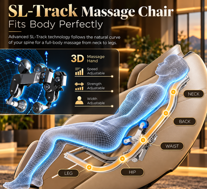 Osaki OS-3D Champ II Luxury Massage Chair | 3D SL-Track | Zero Gravity | Body Scan | Brown