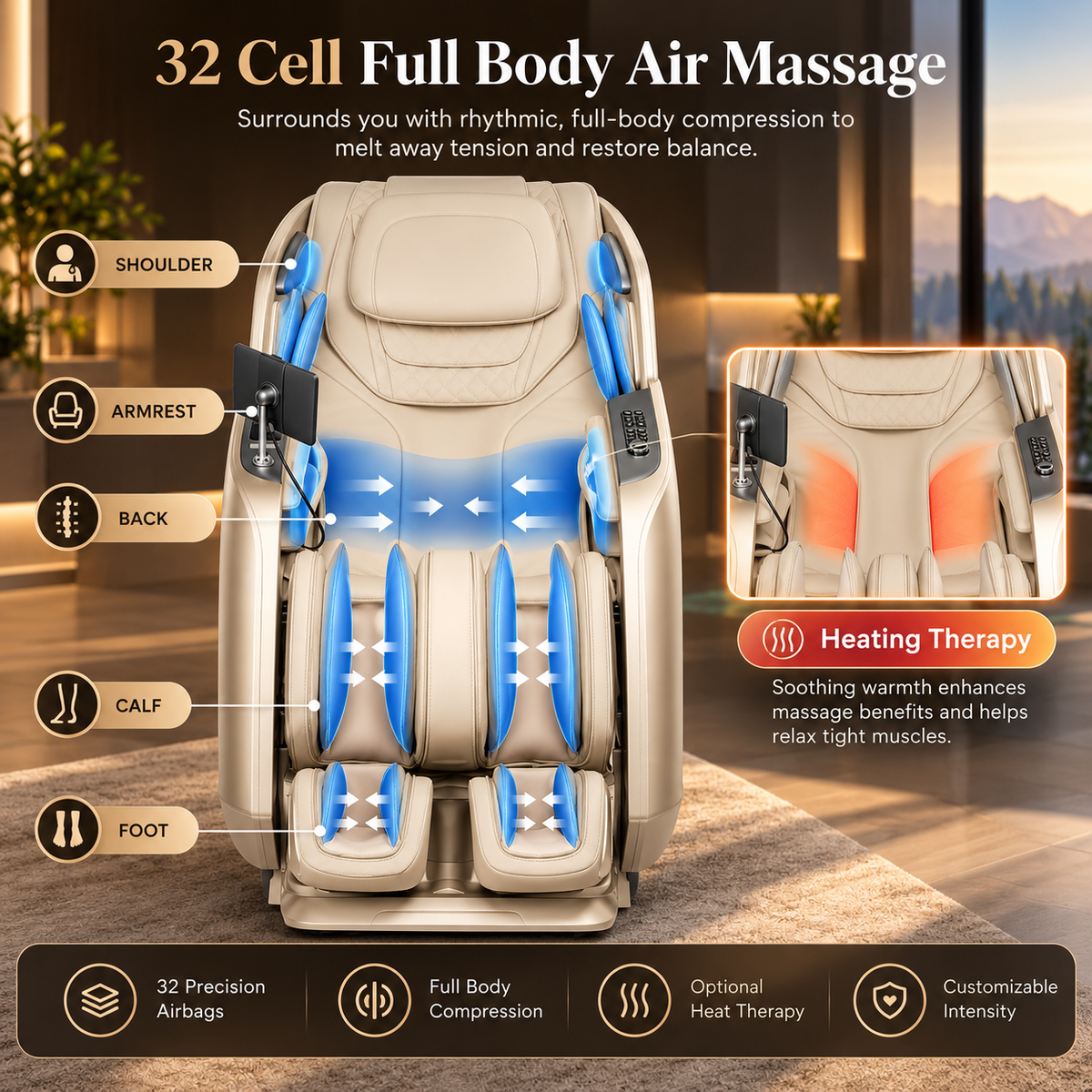 Osaki 4D Achilles Luxury Massage Chair | 360° Rotating Footrest | SL-Track | Zero Gravity | Black