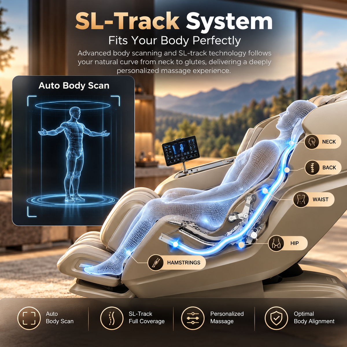 Osaki 4D Achilles Luxury Massage Chair | 360° Rotating Footrest | SL-Track | Zero Gravity | Black