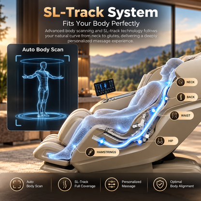 Osaki 4D Achilles Luxury Massage Chair | 360° Rotating Footrest | SL-Track | Zero Gravity | Black