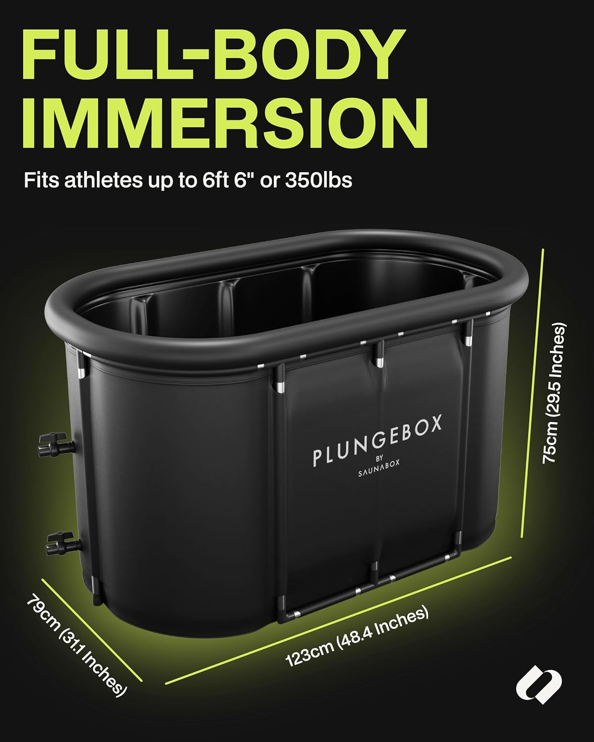 SaunaBox PlungeBox PRO XL 132-Gallon Cold Plunge Tub | Premium Insulated Ice Bath for Home Recovery