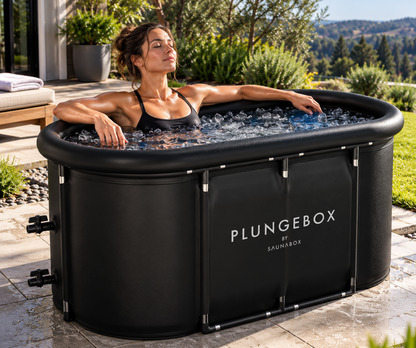 SaunaBox PlungeBox PRO XL 132-Gallon Cold Plunge Tub | Premium Insulated Ice Bath for Home Recovery