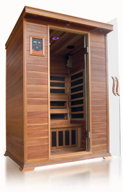 SunRay Sierra Luxury 2-Person Canadian Red Cedar Infrared Sauna | Carbon Nano Heaters | Bluetooth & Chromotherapy