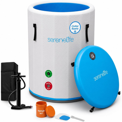 SereneLife XL 120-Gallon Vertical Cold Plunge Tub | Chiller Ready | Space-Saving Ice Bath