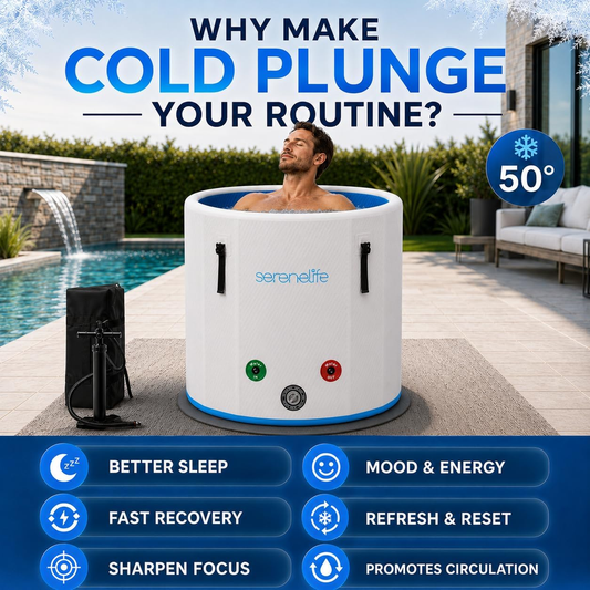 SereneLife XL 120-Gallon Vertical Cold Plunge Tub | Chiller Ready | Space-Saving Ice Bath