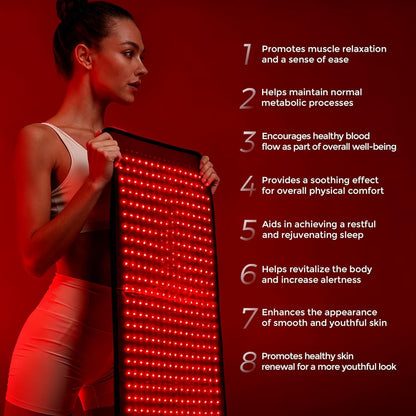 Quasarmd Medical-Grade Full Body Red Light Therapy Mat for Pain Relief