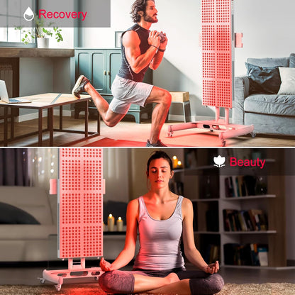 Premium Full Body Red Light Therapy Panel – 480 Clinical Grade Dual-Chip LEDs | 660nm & 850nm Red & Near Infrared Light | 800W High-Power Output | Built-In Timer | Stand Sold Separately