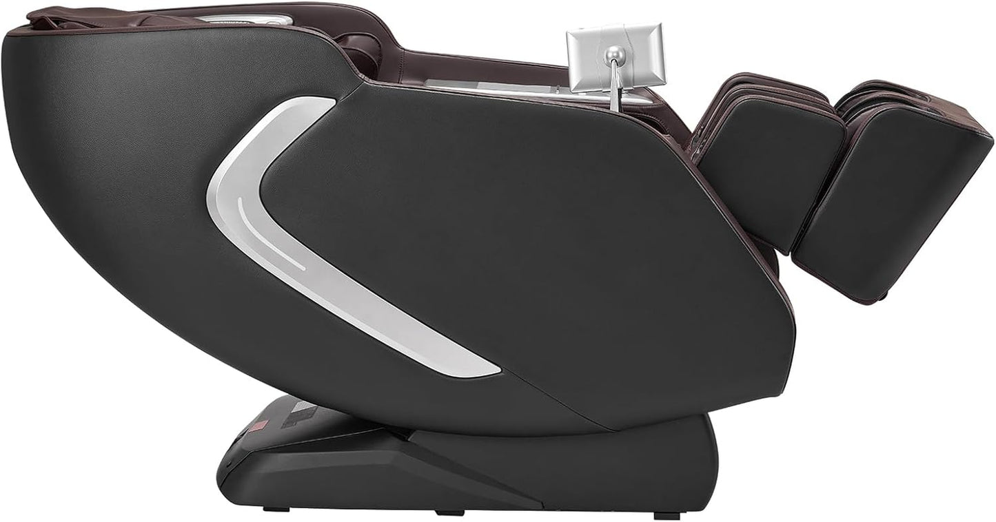 Massage Chair, 4D Full Body Zero Gravity Recliner with SL Track, Yoga Stretch, AI Voice Control, Heat, Foot Roller, Retractable Pedal, 36 Airbags, LCD, Armrest Controls, Rolling Base