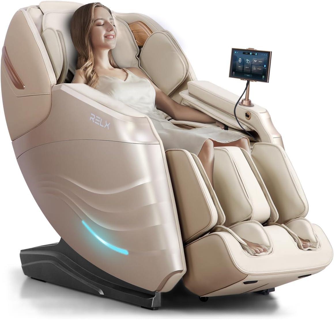 Massage Chair Full Body with Body Scan, Zero Gravity, Sl-Track, Cream