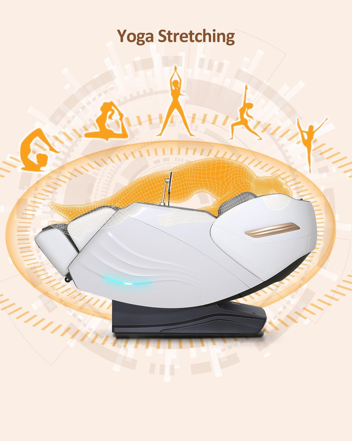 Massage Chair Full Body with Body Scan, Zero Gravity, Sl-Track, White