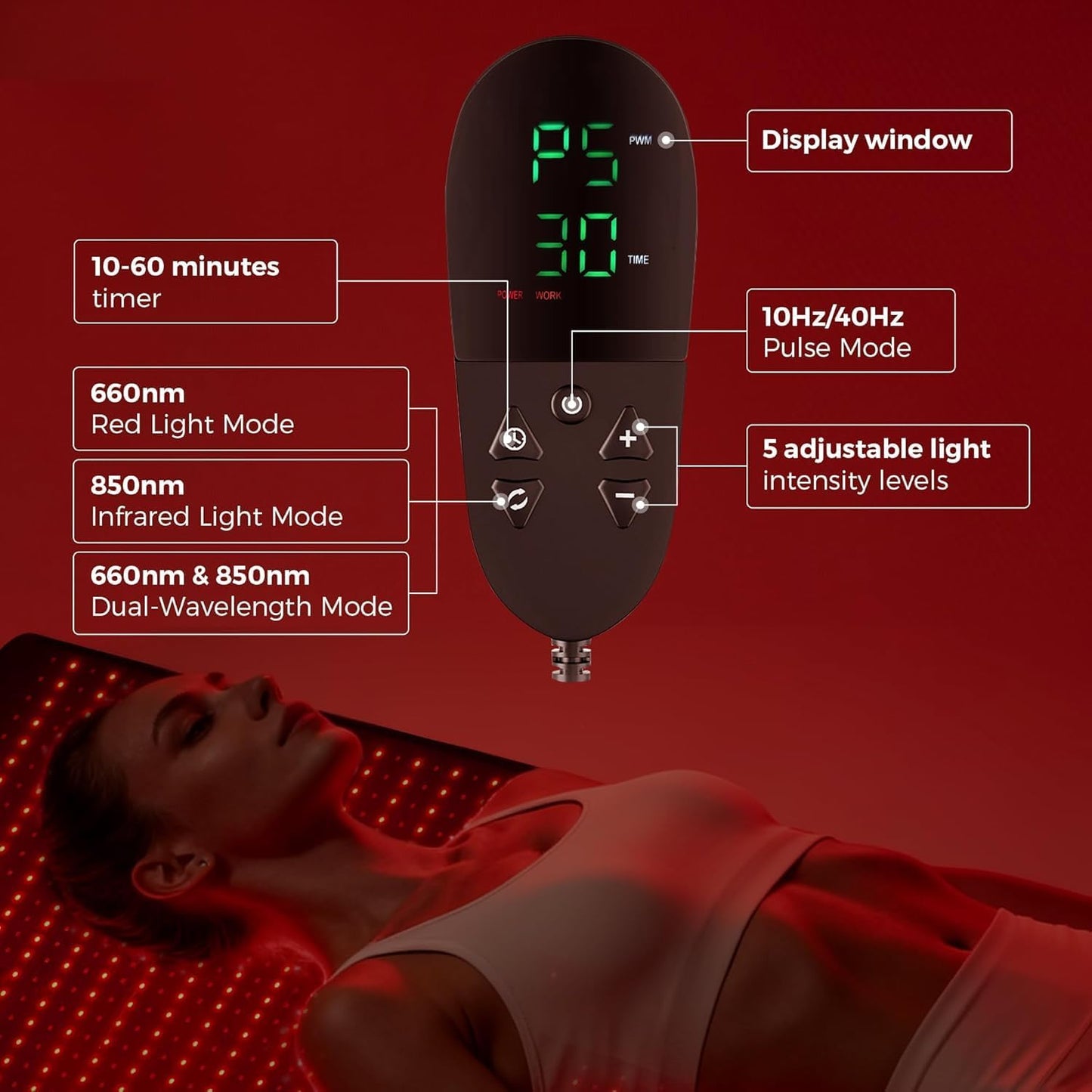 Quasarmd Medical-Grade Full Body Red Light Therapy Mat for Pain Relief