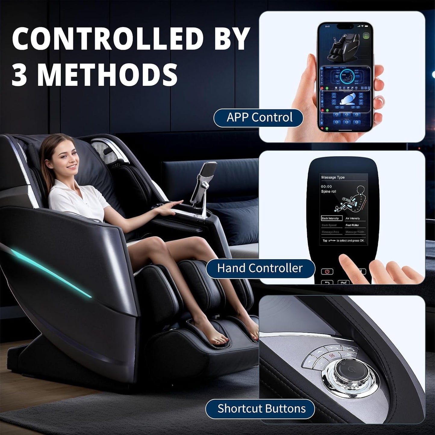 4D Massage Chair Full Body Zero Gravity Oversize Recliner with Body Scan