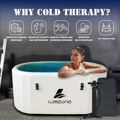 Inflatable Cold Plunge Tub 132 Gallons Capacity Ice Bath White