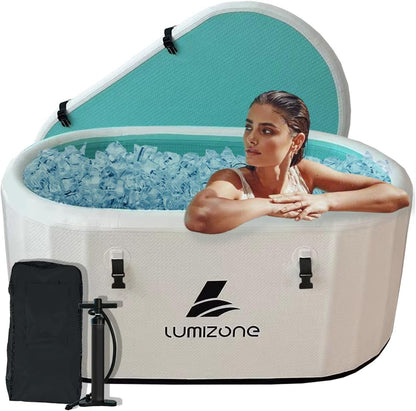 Inflatable Cold Plunge Tub 132 Gallons Capacity Ice Bath White