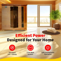 Infrared Sauna Built for Family Wellness, Canadian Red Cedar, 10 Carbon Heaters, Ultra-Low EMF Technology