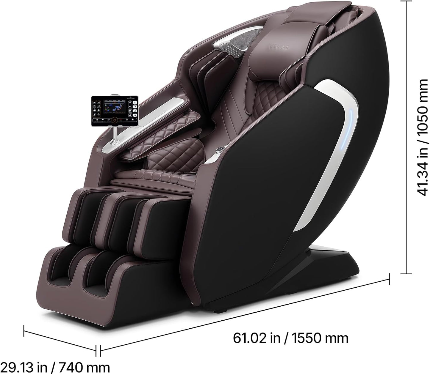 Massage Chair, 4D Full Body Zero Gravity Recliner with SL Track, Yoga Stretch, AI Voice Control, Heat, Foot Roller, Retractable Pedal, 36 Airbags, LCD, Armrest Controls, Rolling Base